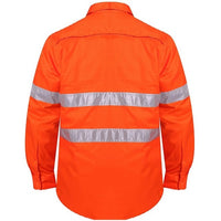 Ritemate Vented Closed Front Lightweight 50MM Reflective Tape Shirts - RM108VCFR-Queensland Workwear Supplies