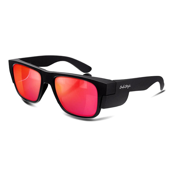 Safestyle Fusions Matte Black Frame/Mirror Red Polarised - FMBRP100-Queensland Workwear Supplies