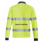 Syzmik Taped HiVis Biomotion Unisex Long Sleeve Polo with Traffic Control print - ZH380-Queensland Workwear Supplies