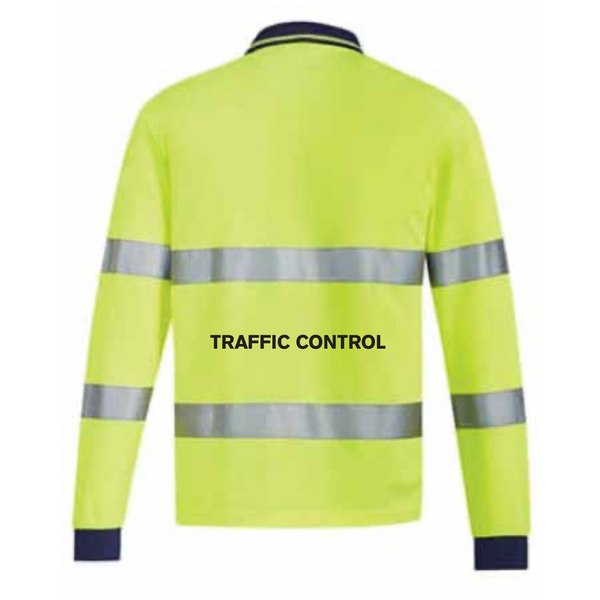 Syzmik Taped HiVis Biomotion Unisex Long Sleeve Polo with Traffic Control print - ZH380-Queensland Workwear Supplies