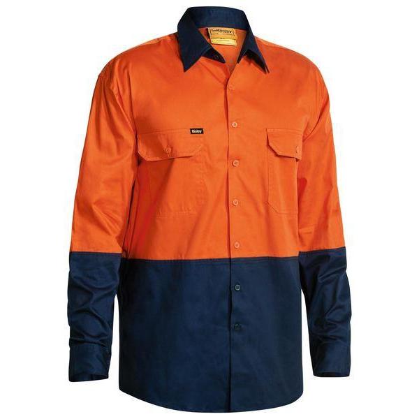 Buy Bisley HiVis Vented Cotton Drill Long Sleeve Shirt - BS6895 Online ...
