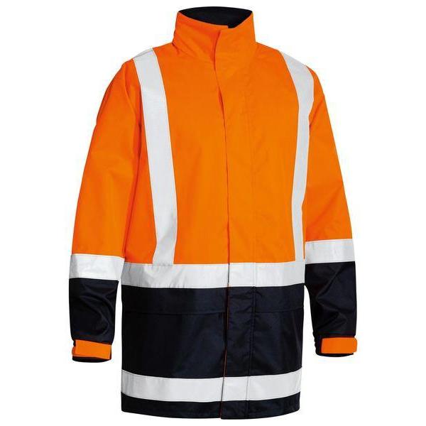 Bisley Taped HiVis 2 Tone Unisex Rain Shell Jacket - BJ6966T-Queensland Workwear Supplies