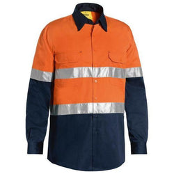 Bisley Taped HiVis Cool Lightweight 2 Tone Long Sleeve Mens Shirt - BS6696T