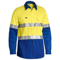 Bisley Taped HiVis Cool Lightweight 2 Tone Long Sleeve Mens Shirt - BS6696T-Queensland Workwear Supplies
