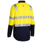 Bisley Taped HiVis Lightweight 2 Tone With Shoulder Tape Long Sleeve Unisex Shirt - BS6432T-Queensland Workwear Supplies