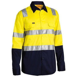 Bisley Taped HiVis Lightweight 2 Tone With Shoulder Tape Long Sleeve Unisex Shirt - BS6432T