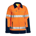 Bisley Taped HiVis Unisex Drill Jacket With Liquid Repellent Finish - BJ6917T-Queensland Workwear Supplies