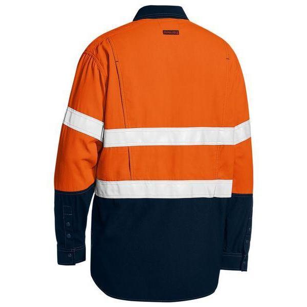 Bisley Tencate Tecasafe Plus 480 Taped HiVis Flame Retardant 2 Tone Long Sleeve Mens Shirt - BS8237T-Queensland Workwear Supplies