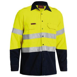 Bisley Tencate Tecasafe Plus 700 Taped HiVis Flame Retardant 2 Tone Long Sleeve Mens Shirt - BS8082T