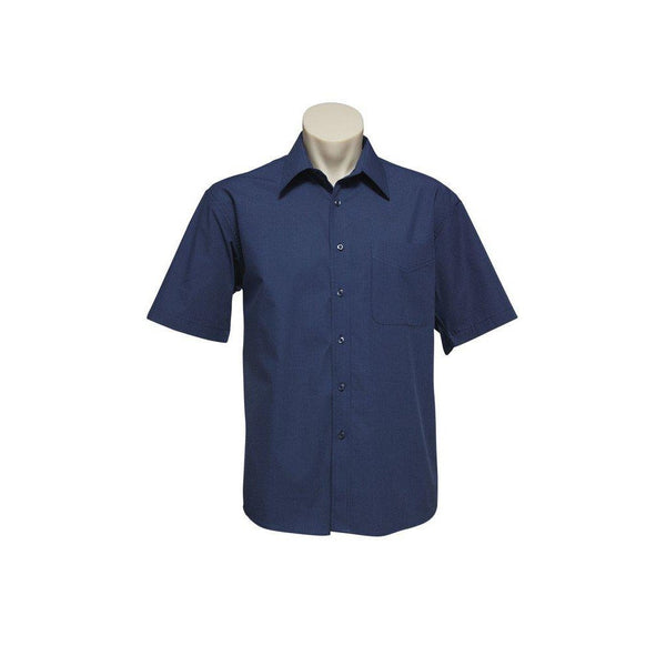 BizMens Micro Check Business Short Sleeve Shirt - SH817-Queensland Workwear Supplies