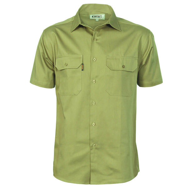 DNC Cotton Short Sleeve Drill Work Shirt - 3201-Queensland Workwear Supplies