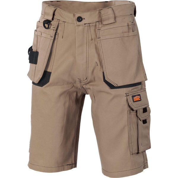 DNC Duratex Cotton Duck Weave Tradies Cargo Shorts With Twin Holster Tool Pockets - 3336-Queensland Workwear Supplies