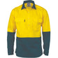 DNC HiVis 2-Tone Closed Front Long Sleeve Drill Shirt with Gusset Sleeve - 3834