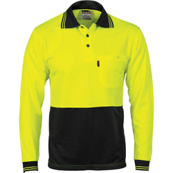 DNC HiVis 2-Tone Cool-Breathe Long Sleeve Polo - 3813