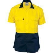 DNC HiVis 2-Tone Cool-Breeze Short Sleeve Shirt - 3839-Queensland Workwear Supplies