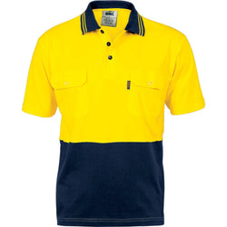 DNC HiVis 2-Tone Jersey Twin Pocket Short Sleeve Cotton Polo - 3943