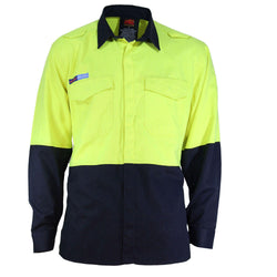 DNC HiVis Flame Retardant & Arc HRC1 2-Tone Lightweight Long Sleeve Shirt - 3441