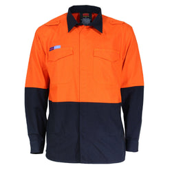 DNC HiVis Flame Retardant & Arc HRC1 2-Tone Lightweight Long Sleeve Shirt - 3441