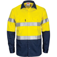 DNC Patron Saint Taped Flame Retardant 2 Tone Long Sleeve Shirt - 3409-Queensland Workwear Supplies