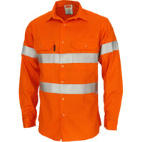 DNC Patron Saint Taped HiVis Flame Retardant & Arc Rated Long Sleeve Mens Shirt - 3405-Queensland Workwear Supplies