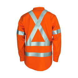 DNC Patron Saint Taped HiVis Flame Retardant & Arc Rated X-Back Long Sleeve Mens Shirt - 3408