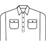 DNC Taped Closed Front Long Sleeve Cotton Drill Shirt - 3848-Queensland Workwear Supplies