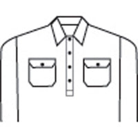 DNC Taped Closed Front Long Sleeve Cotton Drill Shirt - 3848-Queensland Workwear Supplies