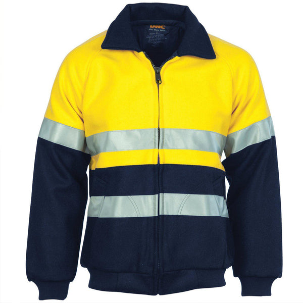 DNC Taped HiVis 2-Tone Bluey Bomber Jacket - 3859-Queensland Workwear Supplies