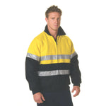 DNC Taped HiVis 2-Tone Bluey Bomber Jacket - 3859-Queensland Workwear Supplies