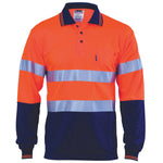 DNC Taped HiVis 2-Tone Cool-Breathe Long Sleeve Polo Shirt - 3716-Queensland Workwear Supplies