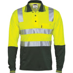 DNC Taped HiVis 2-Tone Cotton Back Long Sleeve Polo - 3818-Queensland Workwear Supplies