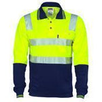 DNC Taped HiVis 2-Tone Cotton Back Long Sleeve Polo - 3818-Queensland Workwear Supplies