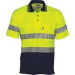 DNC Taped HiVis 2-Tone Cotton Back Short Sleeve Polo - 3717-Queensland Workwear Supplies