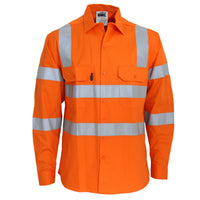 DNC Taped HiVis 3-Way Cool-Breeze VIC Rail Long Sleeve Shirt - 3543-Queensland Workwear Supplies