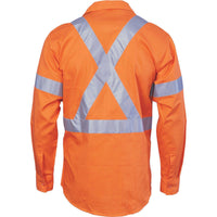 DNC Taped HiVis Cool-Breeze X-Back Long Sleeve Shirt - 3946-Queensland Workwear Supplies