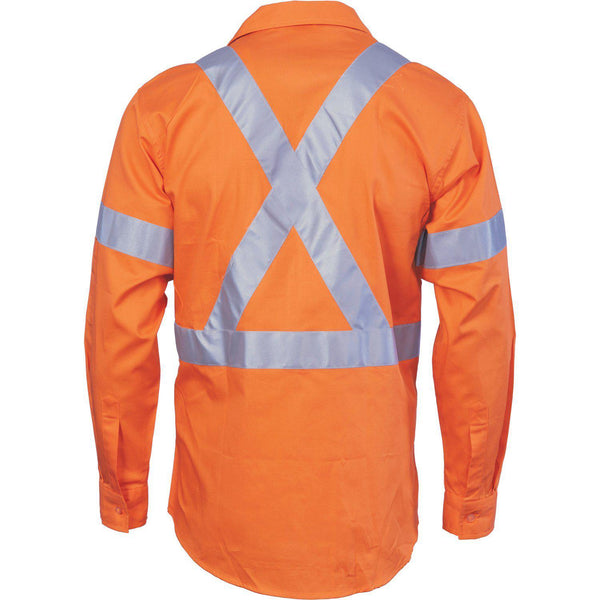 DNC Taped HiVis Cool-Breeze X-Back Long Sleeve Shirt - 3946-Queensland Workwear Supplies