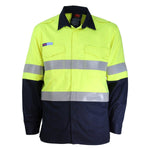 DNC Taped HiVis Flame Retardant & Arc HRC1 2-Tone Lightweight Long Sleeve Shirt - 3445-Queensland Workwear Supplies