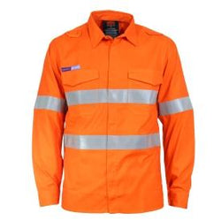 DNC Taped HiVis Flame Retardant & Arc HRC1 Lightweight Long Sleeve Shirt - 3446