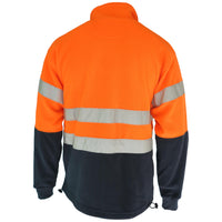 DNC Taped HiVis Full Zip Polar Fleece - 3830-Queensland Workwear Supplies