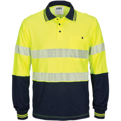 DNC Taped HiVis Segment Cotton Back Long Sleeve Polo - 3518