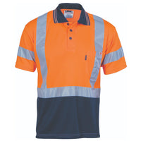 DNC Taped HiVis X-Back Cool-Breathe Short Sleeve Polo Shirt - 3912-Queensland Workwear Supplies