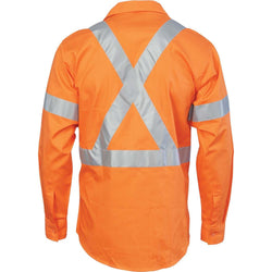 DNC Taped HiVis X-Back Long Sleeve Drill Shirt - 3989