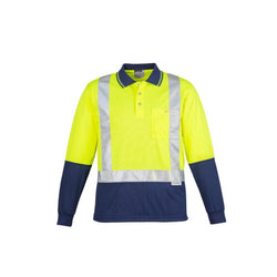 Syzmik Mens Hi Vis Spliced Polo - Long Sleeve Shoulder Taped - ZH234