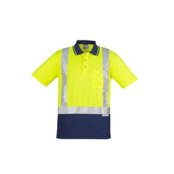 Syzmik Mens Hi Vis Spliced Polo - Short Sleeve Shoulder Taped - ZH233