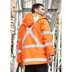 Syzmik Mens Hi Vis X Back Taped 4 in 1 Waterproof Jacket - ZJ616