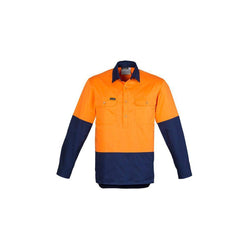 Syzmik Mens HiVis Closed Front Long Sleeve Shirt - ZW560