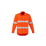 Syzmik Mens Orange Flame HRC 2 Hoop Taped Open Front Spliced Shirt - ZW145-Queensland Workwear Supplies