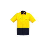 Syzmik Mens Rugged Cooling HiVis Spliced Short Sleeve Shirt - ZW815-Queensland Workwear Supplies