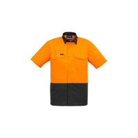 Syzmik Mens Rugged Cooling HiVis Spliced Short Sleeve Shirt - ZW815-Queensland Workwear Supplies