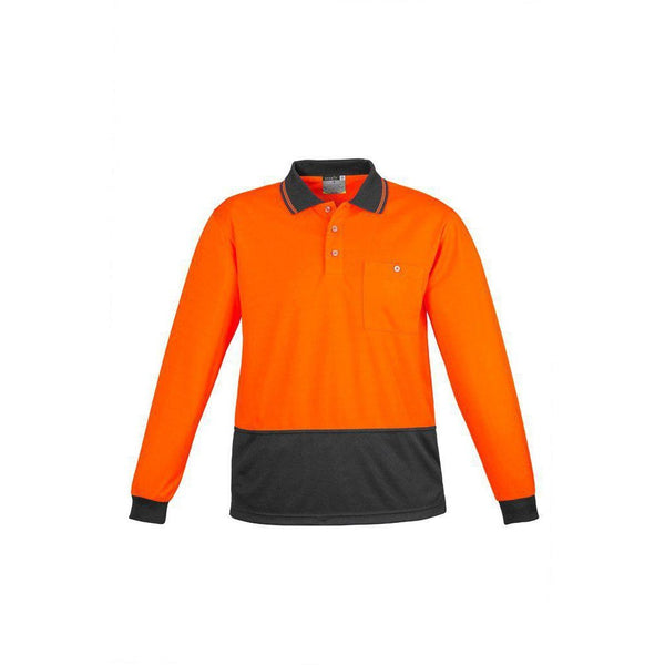 Syzmik Unisex Hi Vis Basic Spliced Polo - Long Sleeve - ZH232-Queensland Workwear Supplies